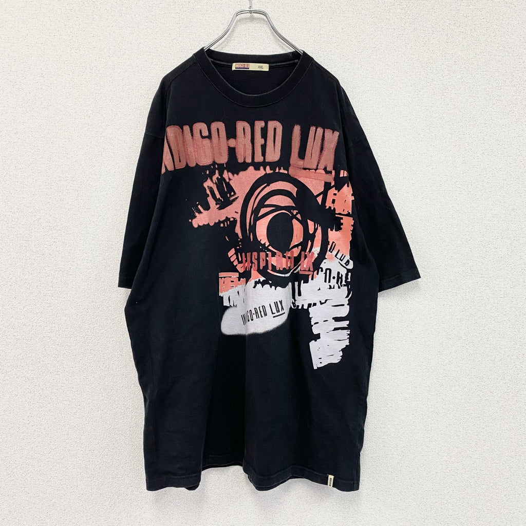 INDIGO-RED　インディゴレッド　半袖プリントＴシャツ　黒　ブラック　2XLサイズ