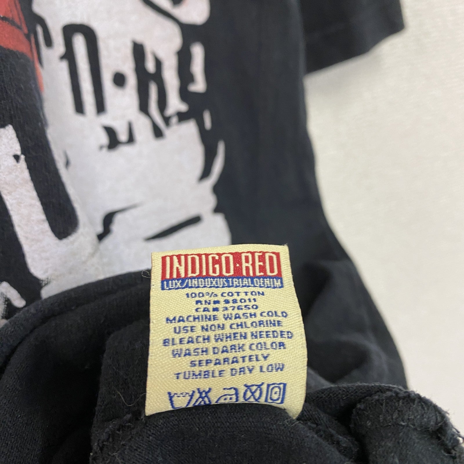INDIGO-RED　インディゴレッド　半袖プリントＴシャツ　黒　ブラック　2XLサイズ