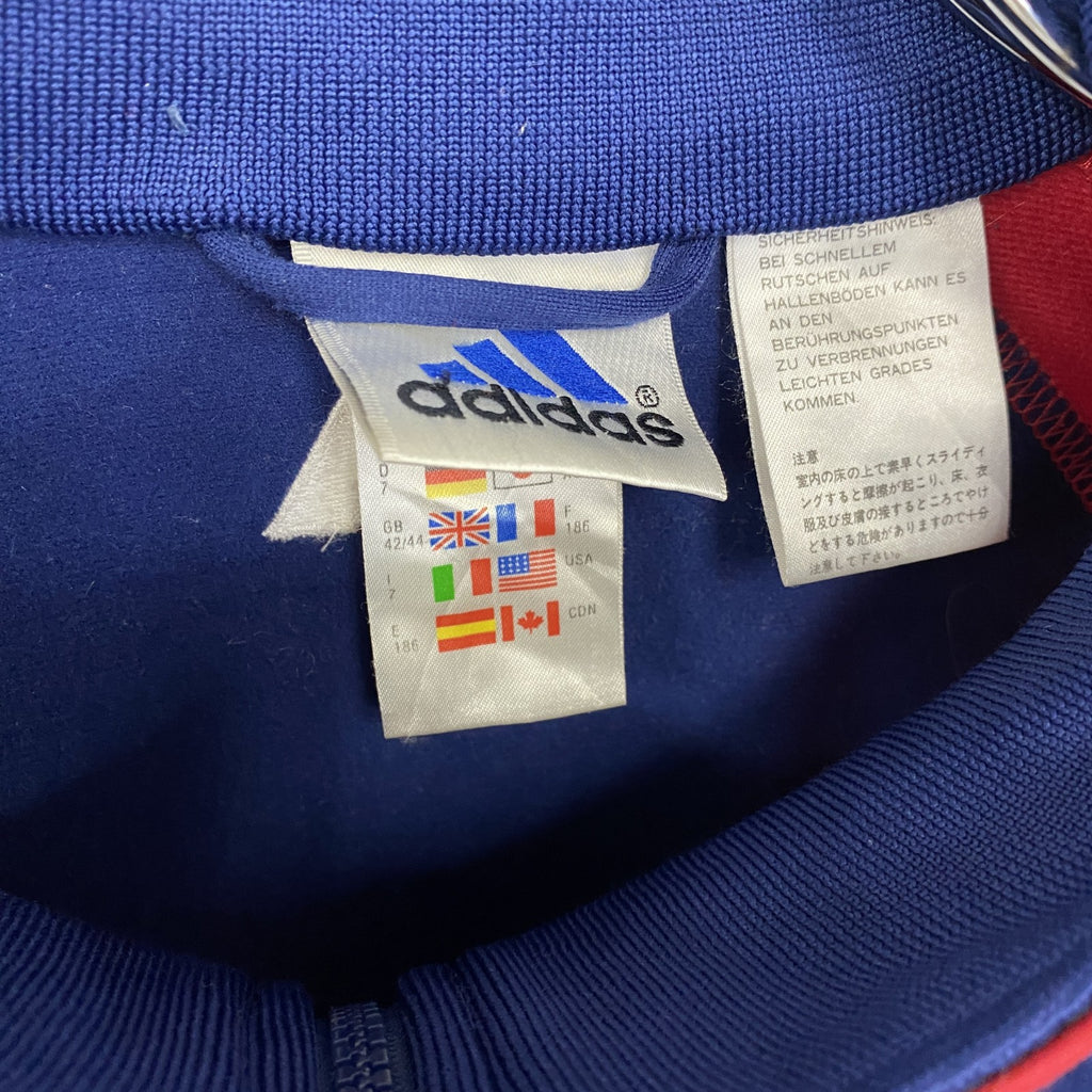 90s　adidas　アディダス　フルジップトラックジャケット　ジャージ　ヴィンテージ　マルチカラー　XOサイズ