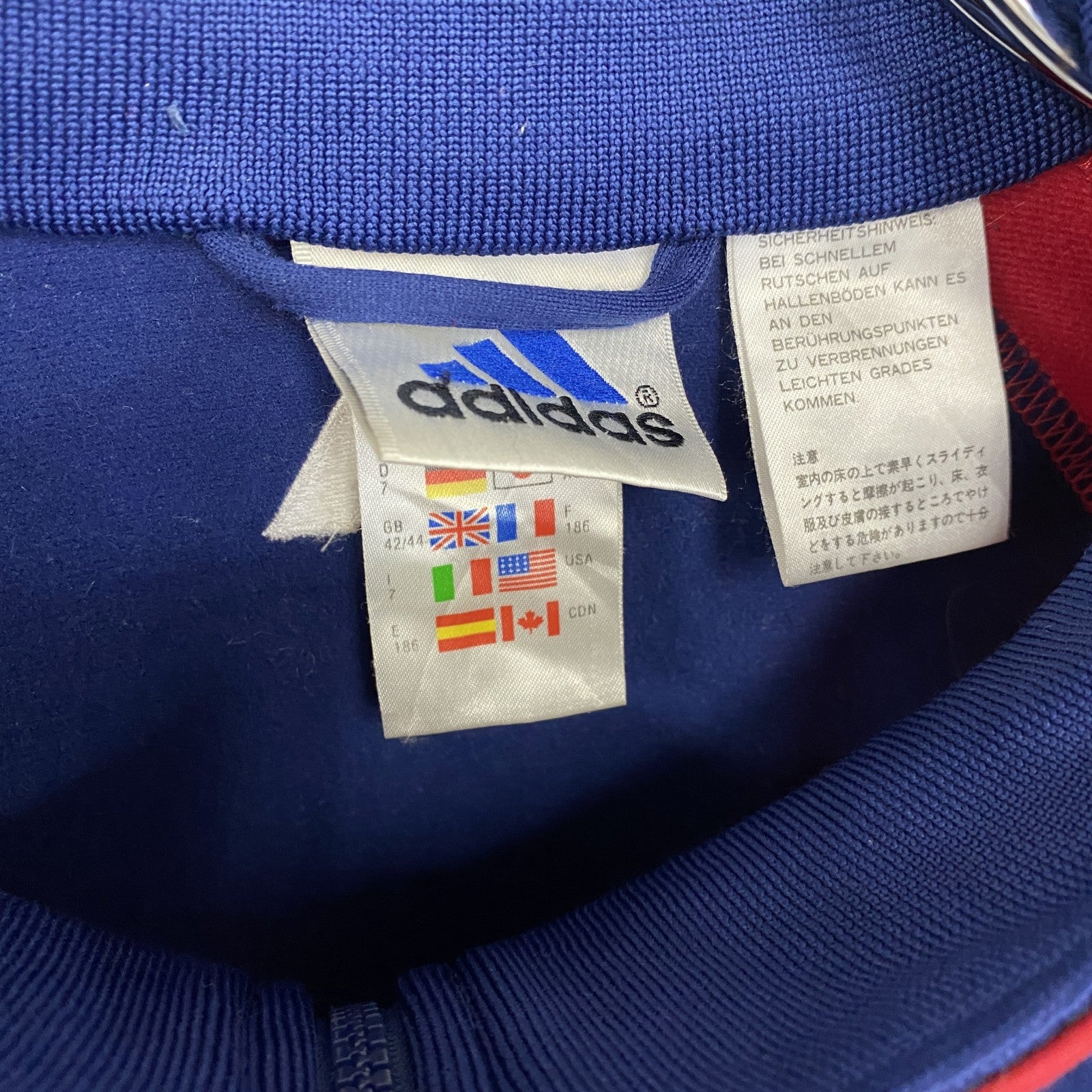 90s　adidas　アディダス　フルジップトラックジャケット　ジャージ　ヴィンテージ　マルチカラー　XOサイズ