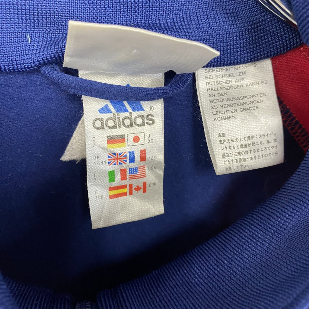 90s　adidas　アディダス　フルジップトラックジャケット　ジャージ　ヴィンテージ　マルチカラー　XOサイズ