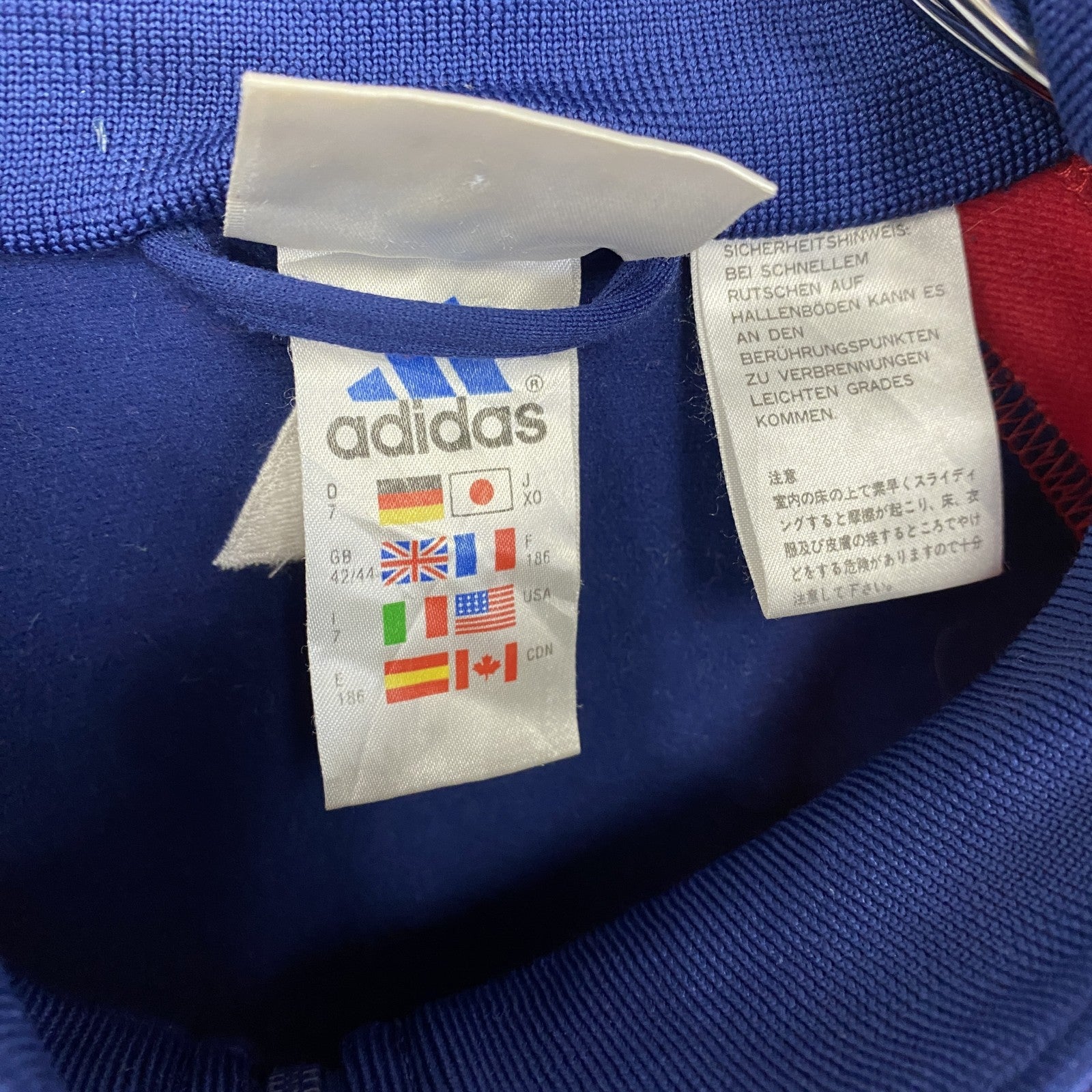 90s　adidas　アディダス　フルジップトラックジャケット　ジャージ　ヴィンテージ　マルチカラー　XOサイズ