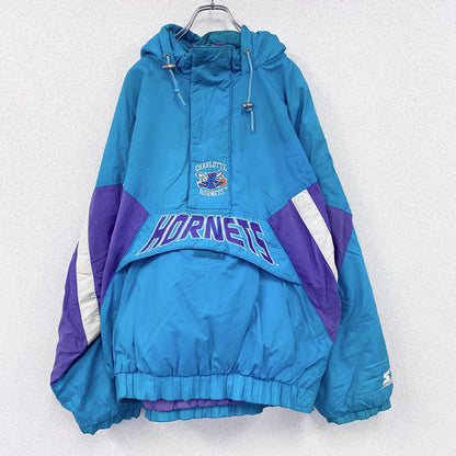 ～00s　STARTER　NBA　Hornets　ホーネッツ　アノラックナイロンパーカー　ブルー　2XLサイズ