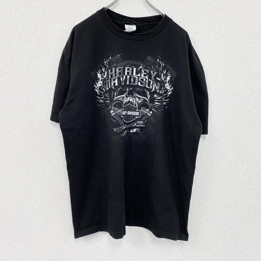 00s　HARLEY DAVIDSON　ハーレーダビッドソン　半袖プリントTシャツ　黒　ブラック　XLサイズ