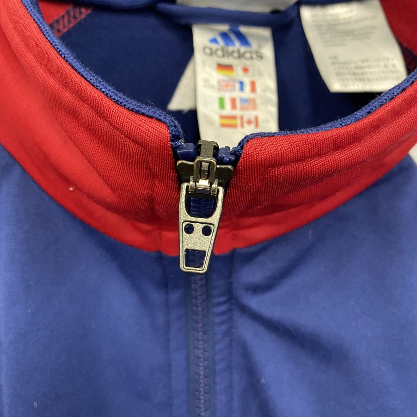 90s　adidas　アディダス　フルジップトラックジャケット　ジャージ　ヴィンテージ　マルチカラー　XOサイズ