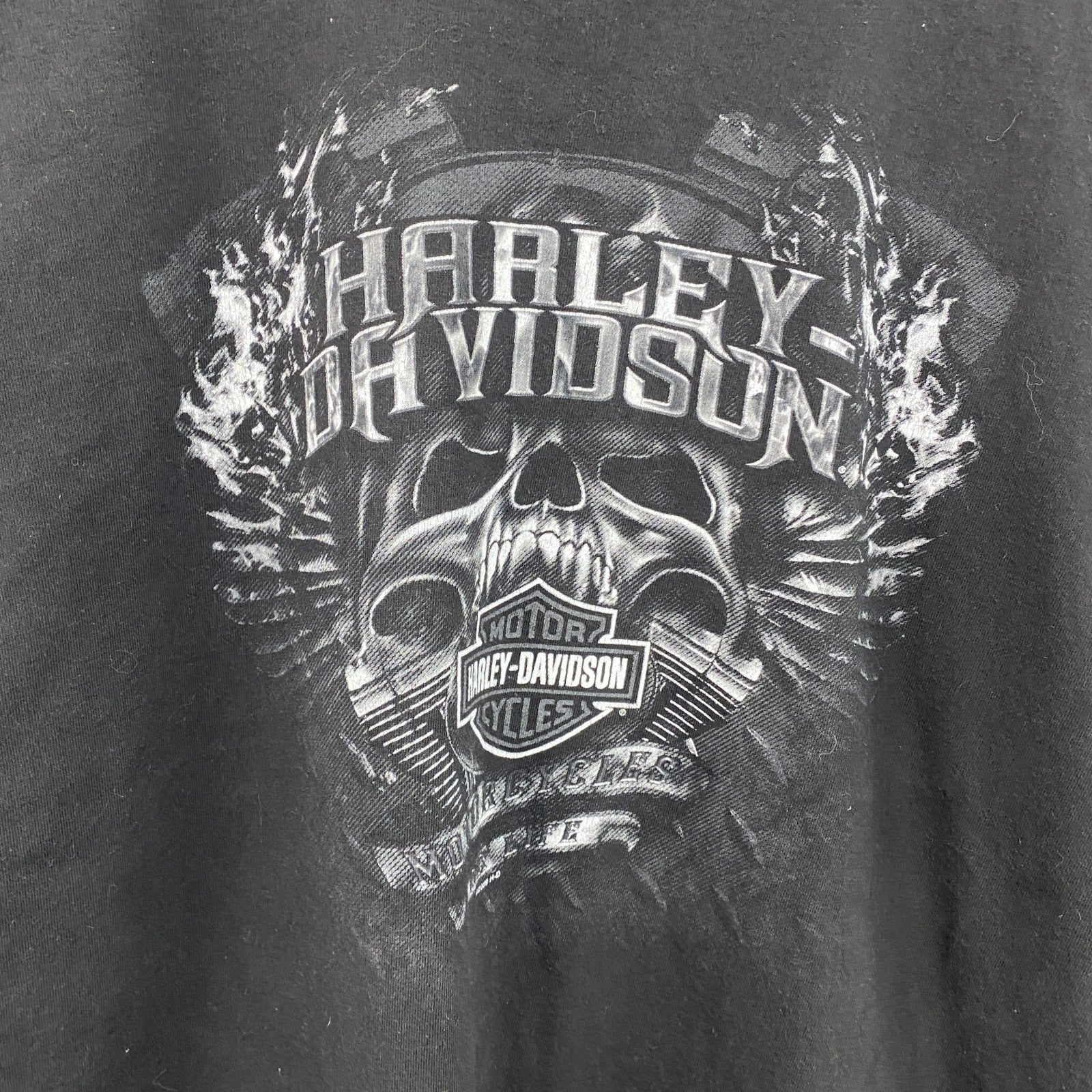 00s　HARLEY DAVIDSON　ハーレーダビッドソン　半袖プリントTシャツ　黒　ブラック　XLサイズ