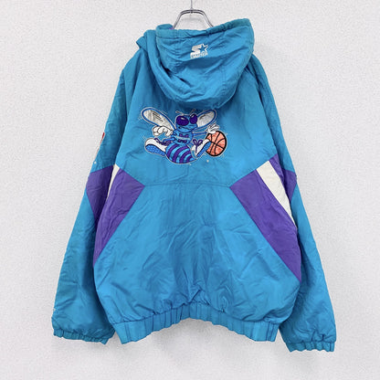 ～00s　STARTER　NBA　Hornets　ホーネッツ　アノラックナイロンパーカー　ブルー　2XLサイズ