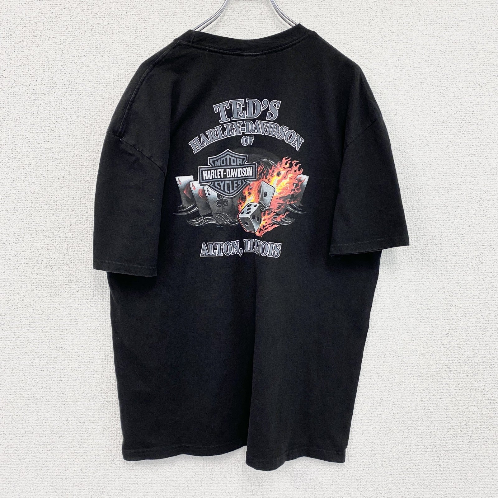 00s　HARLEY DAVIDSON　ハーレーダビッドソン　半袖プリントTシャツ　黒　ブラック　XLサイズ