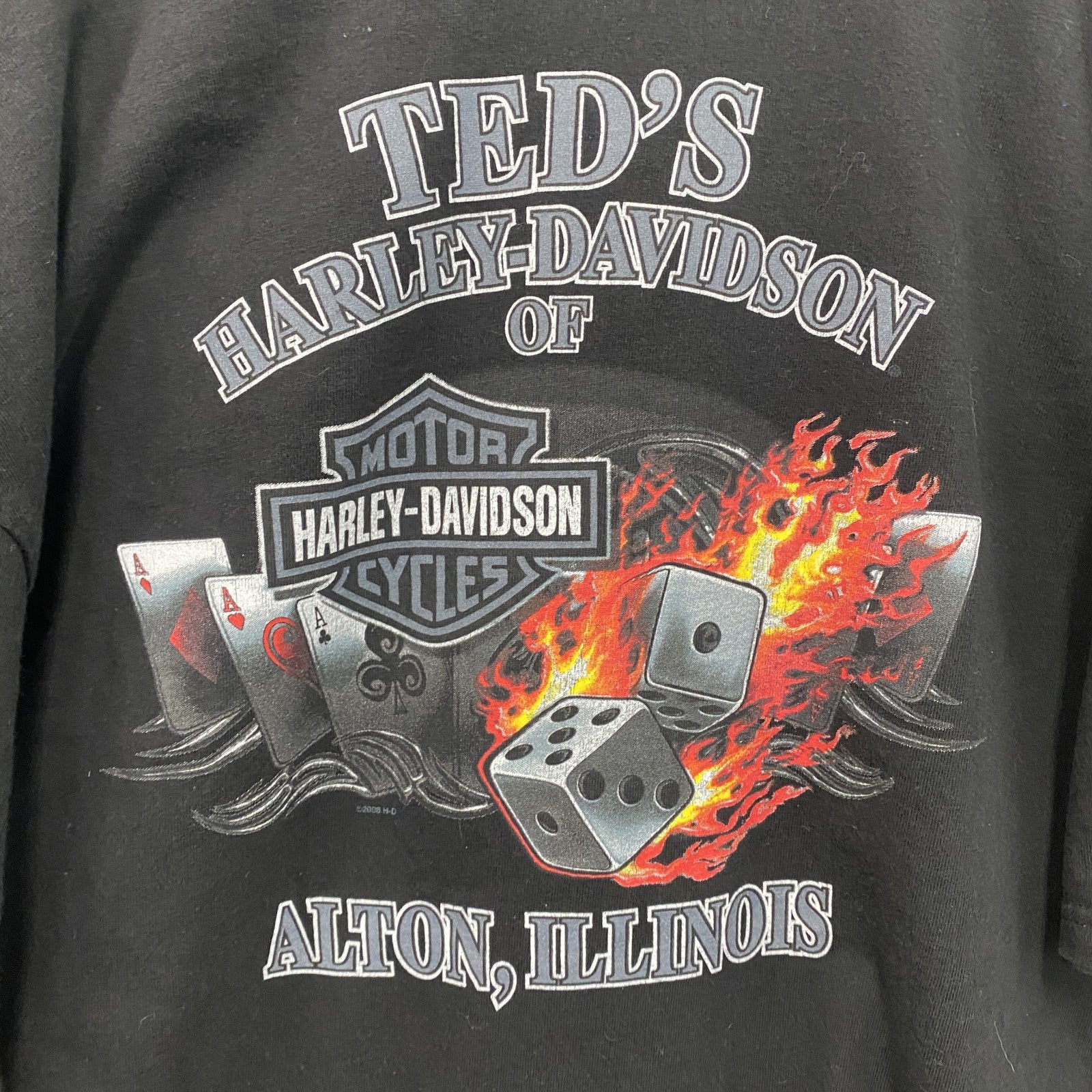 00s　HARLEY DAVIDSON　ハーレーダビッドソン　半袖プリントTシャツ　黒　ブラック　XLサイズ