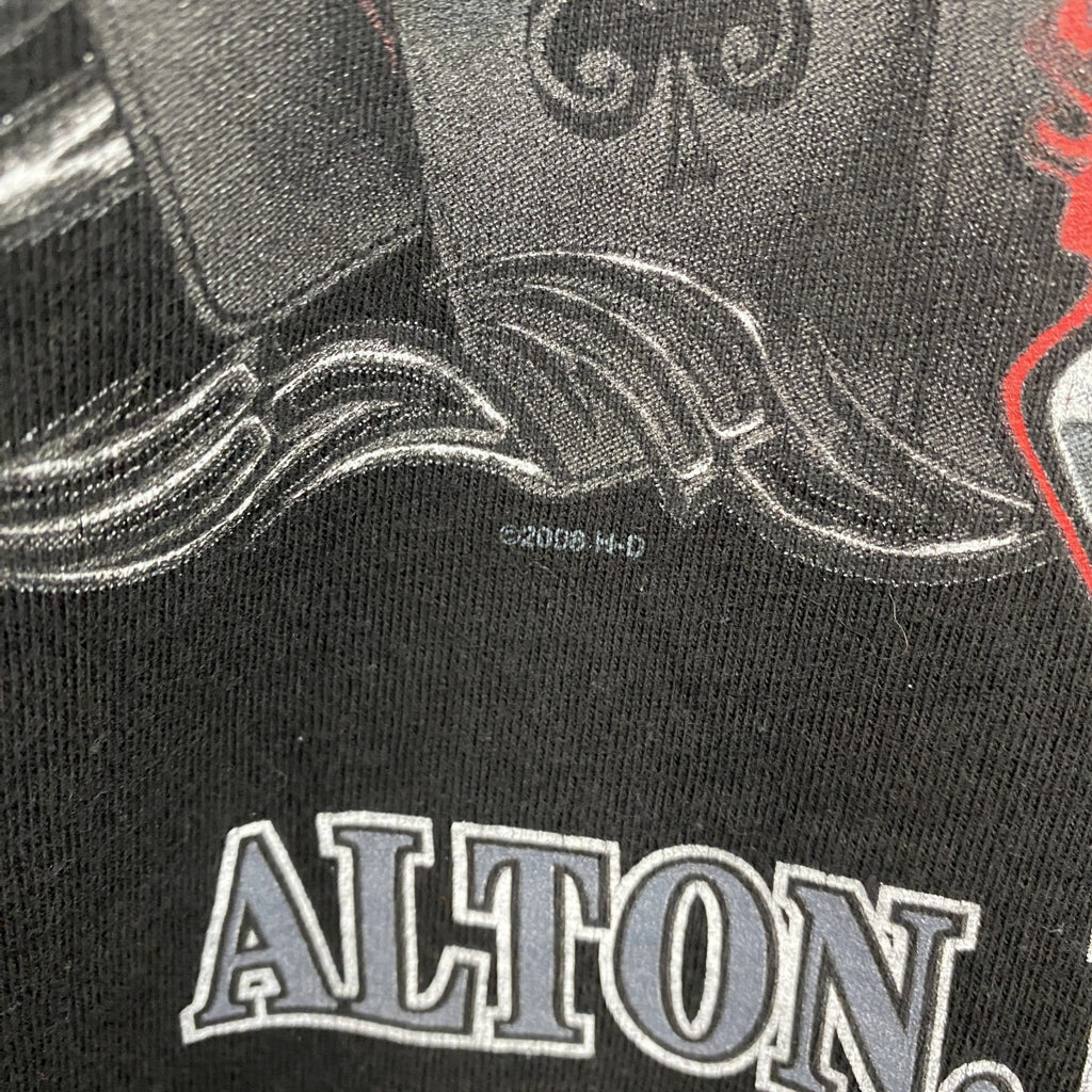 00s　HARLEY DAVIDSON　ハーレーダビッドソン　半袖プリントTシャツ　黒　ブラック　XLサイズ