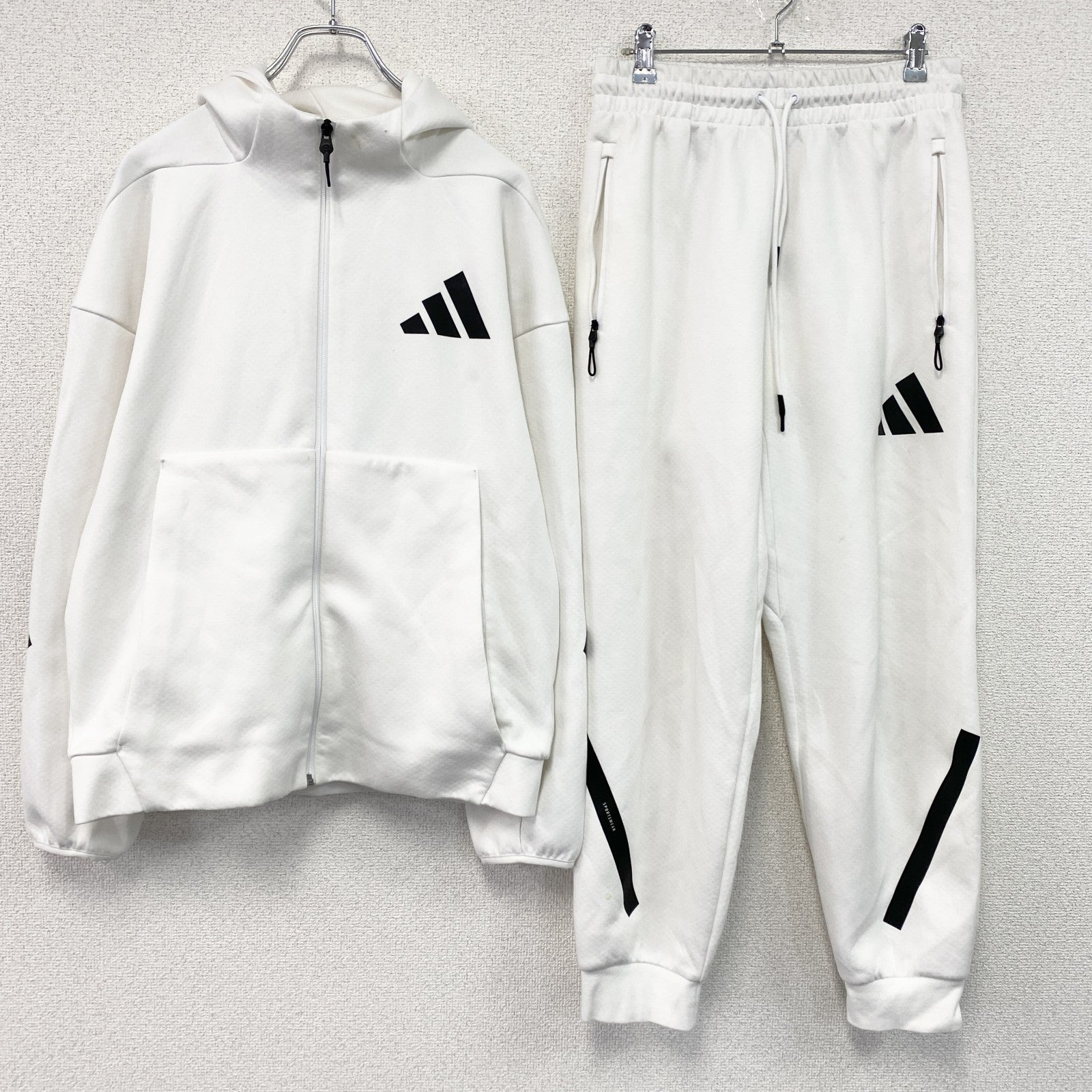 adidas　アディダス　Z.N.E　ジャージセットアップ　トラックジャケット　トラックパンツ　白　ホワイト　Lサイズ
