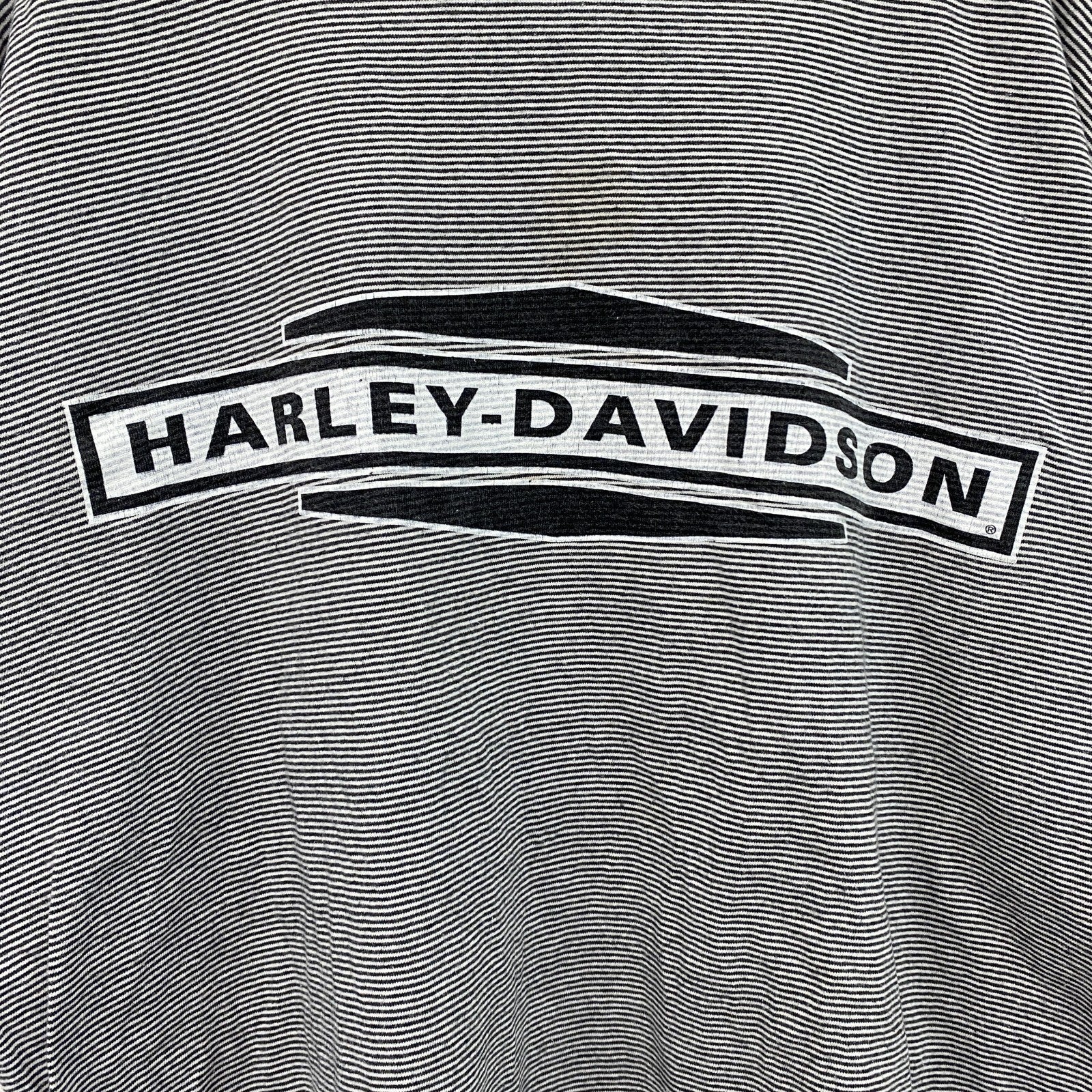 HARLEY DAVIDSON　ハーレーダビッドソン　半袖ボーダーTシャツ　グレー　Lサイズ