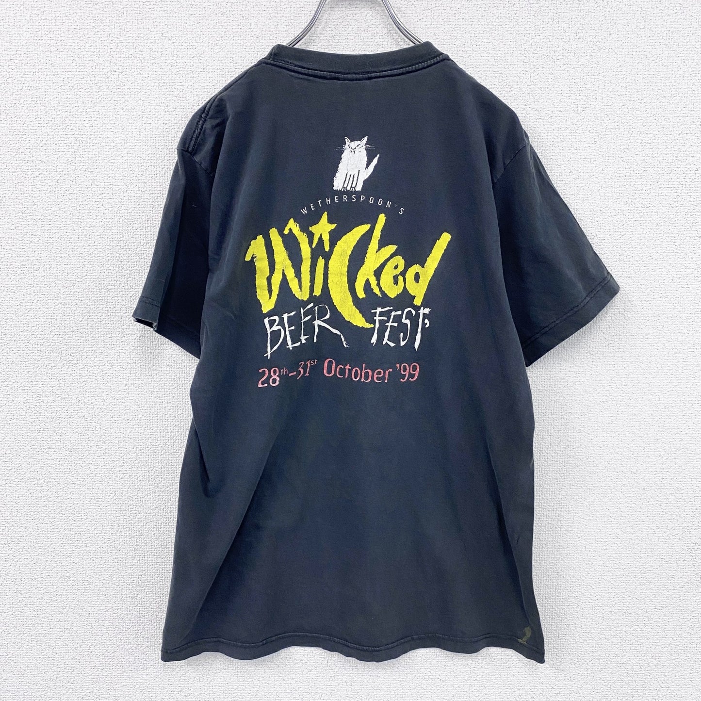 90s　american FLAG　半袖プリントTシャツ　wicked　オクトーバーフェスト　ブラック　XLサイズ