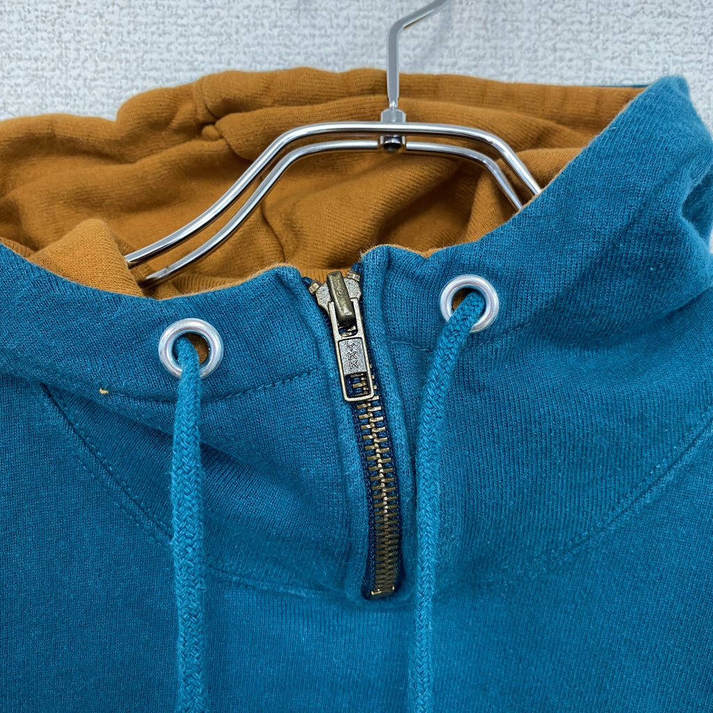 90s　champion　チャンピオン　ロゴスウェットパーカー/フーディ　ヴィンテージ　ターコイズブルー　Mサイズ