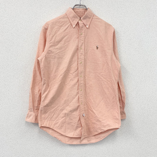 Polo by Ralph Lauren　ラルフローレン　長袖ボタンダウンシャツ　刺繡ロゴ　コーラルピンク　38サイズ