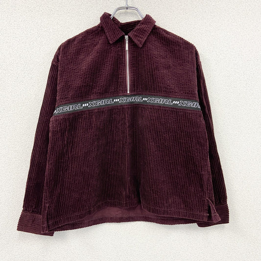 X-girl　ハーフジップコーデュロイジャケット　ボルドー　2サイズ