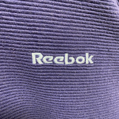 古着 used　Reebok　リーボック　長袖Vネックスウェット　トレーナー　ロゴ刺繍　ネイビー　ビッグシルエット　XLサイズ