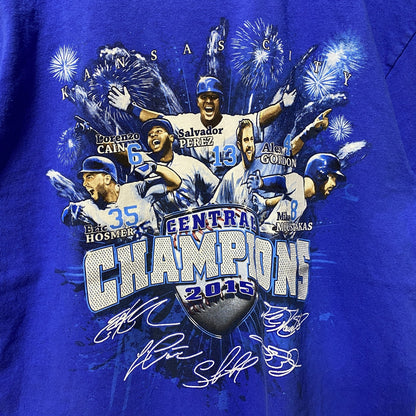 古着 used　GILDAN　ギルダン　MLB　半袖プリントTシャツ　スポーツ　野球　青　ブルー　レトロ　個性的