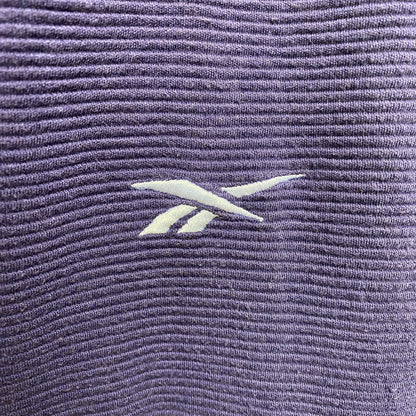 古着 used　Reebok　リーボック　長袖Vネックスウェット　トレーナー　ロゴ刺繍　ネイビー　ビッグシルエット　XLサイズ