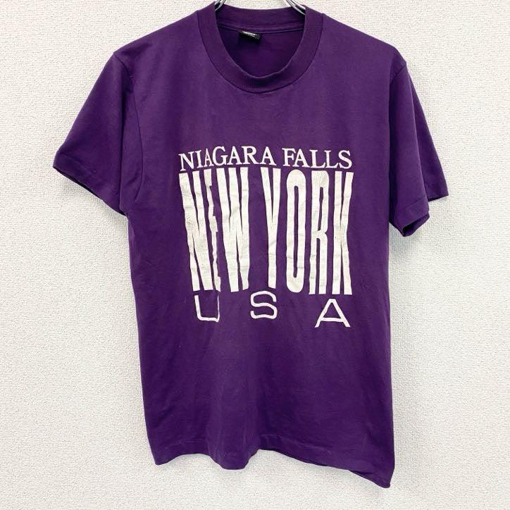 80s～　SCREEN STARS　半袖プリントTシャツ　ヴィンテージ　シングルステッチ　紫　パープル　Lサイズ