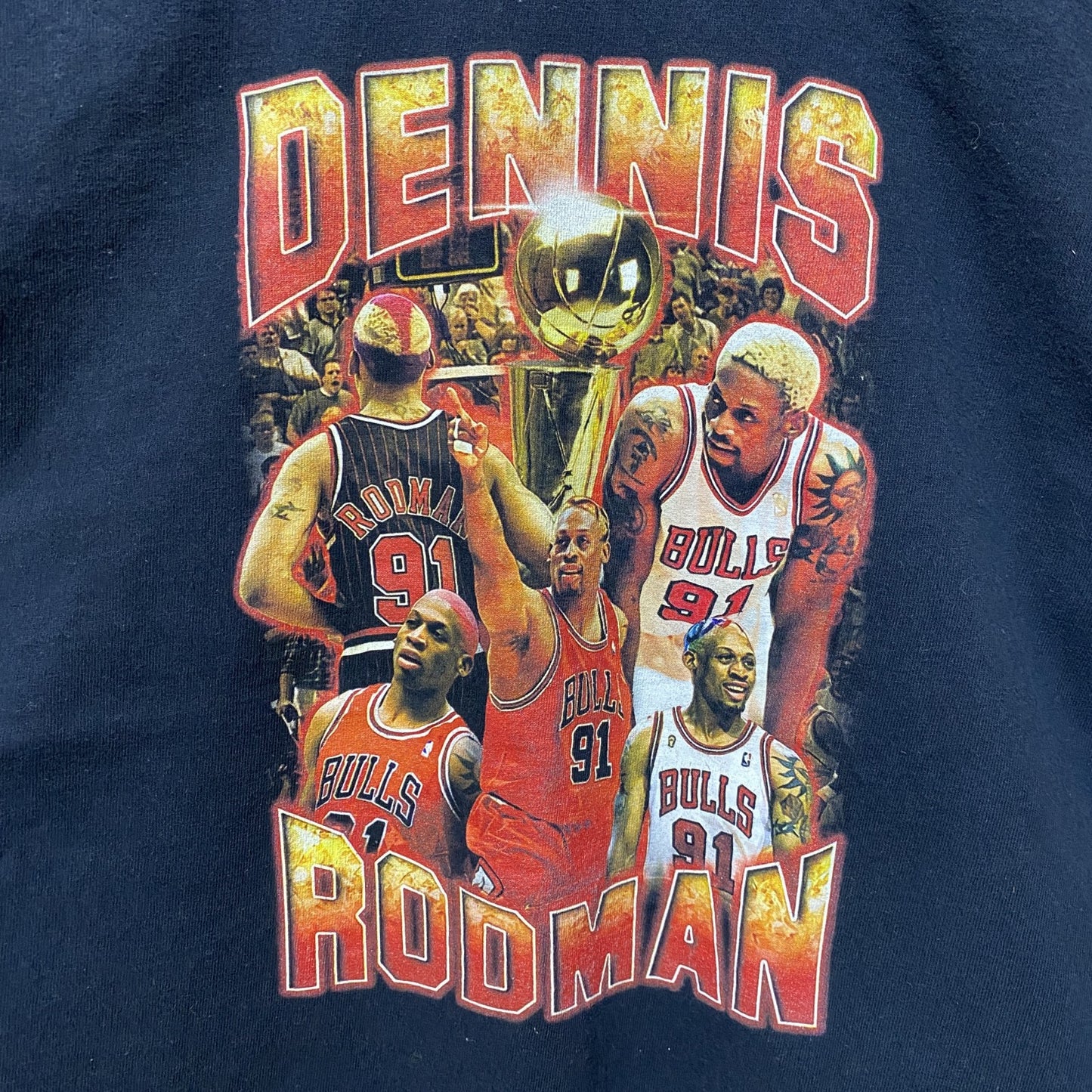 古着 used　GILDAN　ギルダン　バスケ　DENNIS RODMAN　半袖プリントTシャツ　黒　ブラック　レトロ　Sサイズ