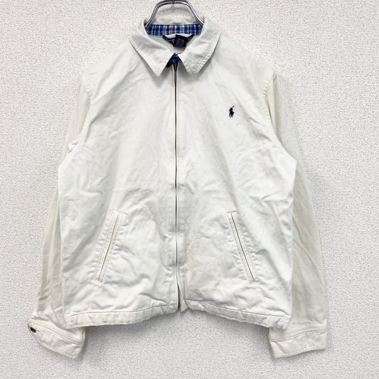 古着 used　Polo by Ralph Lauren　ポロバイラルフローレン　フルジップブルゾン　白　ホワイト　Lサイズ