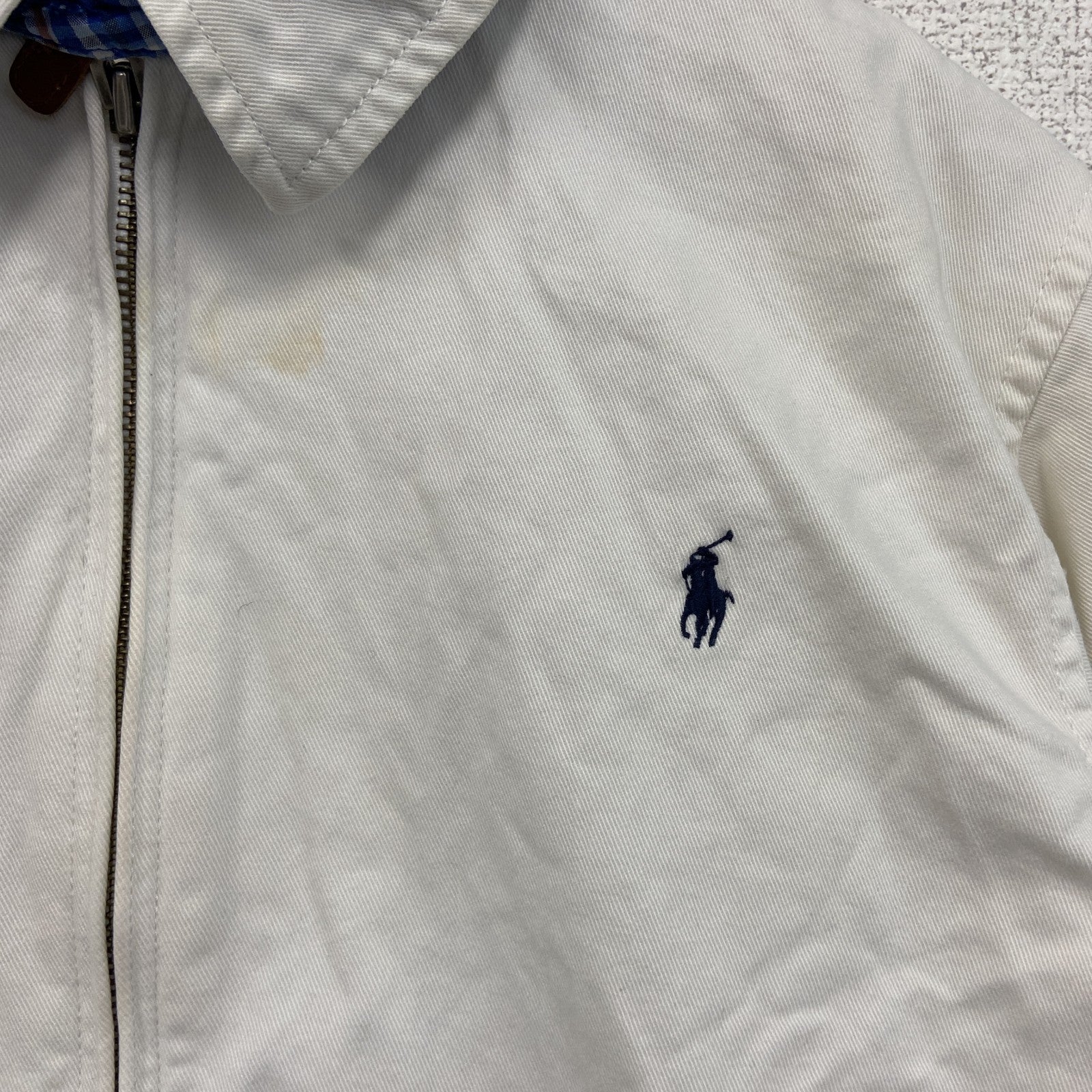 古着 used　Polo by Ralph Lauren　ポロバイラルフローレン　フルジップブルゾン　白　ホワイト　Lサイズ