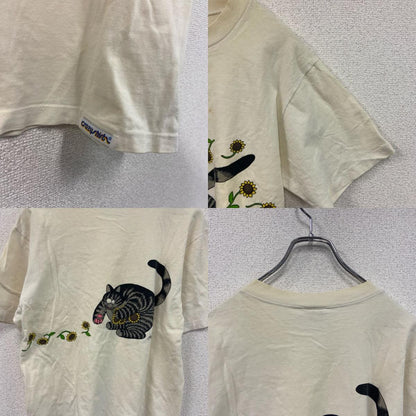 90s　crazy shirts　半袖プリントTシャツ　クリバンキャット　猫　白　ホワイト　Sサイズ　　