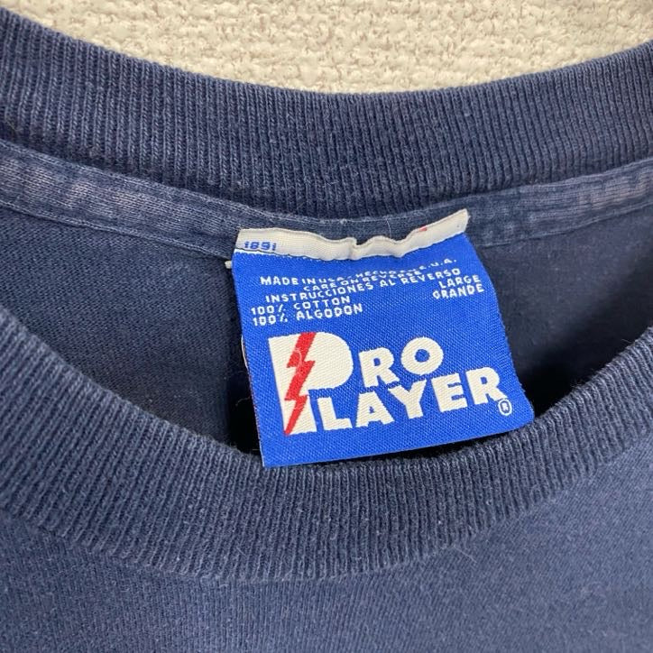 90s　PRO LAYER　半袖プリントTシャツ　シングルステッチ　カウボーイズ　アメフト　青　ブルー　Lサイズ