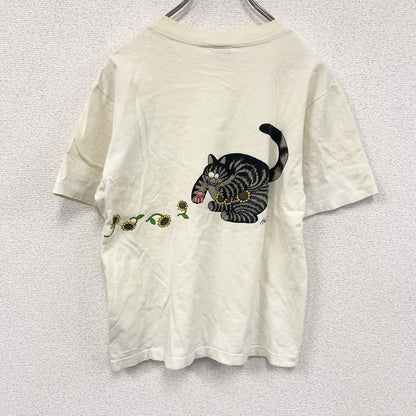 90s　crazy shirts　半袖プリントTシャツ　クリバンキャット　猫　白　ホワイト　Sサイズ　　