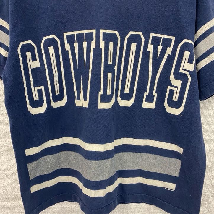 90s　PRO LAYER　半袖プリントTシャツ　シングルステッチ　カウボーイズ　アメフト　青　ブルー　Lサイズ