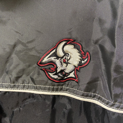 古着 used　Boardroom　ナイロンジップアップベスト　ワンポイント刺繍　NHL　バッファローセイバース　黒　XXLサイズ