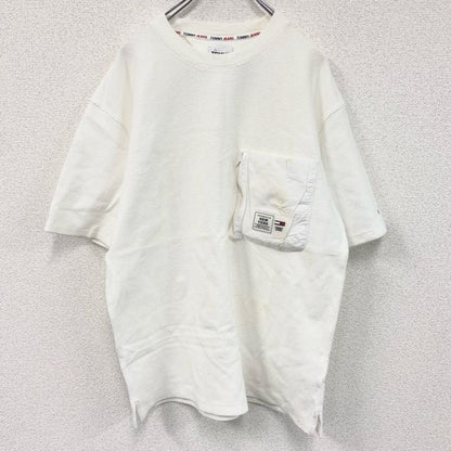 TOMMY JEANS　トミージーンズ　半袖ワッフル地Tシャツ　ポケT　白　ホワイト　Sサイズ　　