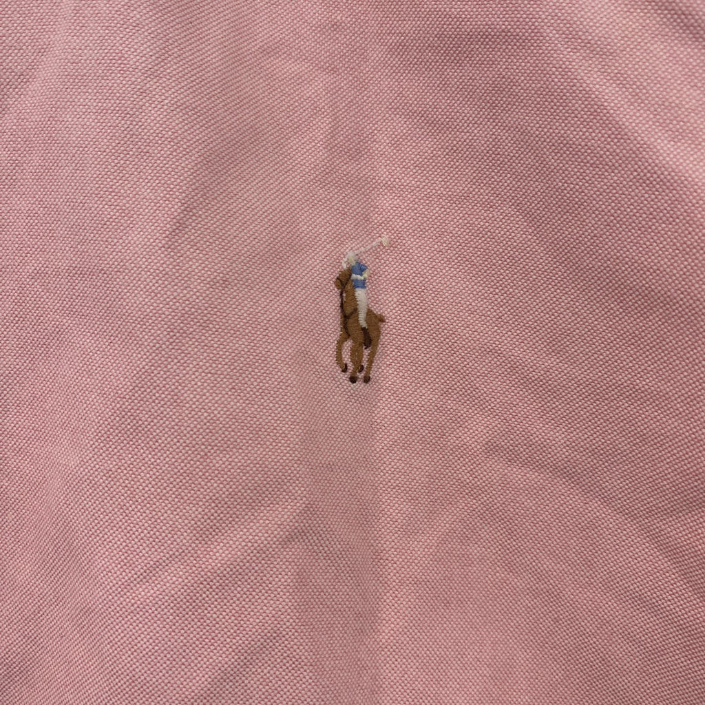 Ralph Lauren　ラルフローレン　長袖ボタンダウンシャツ　刺繡ロゴ　ピンク　141/2-32サイズ