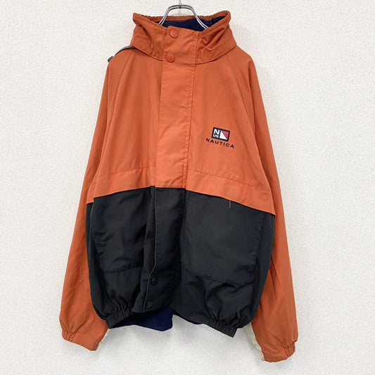 90s　NAUTICA　ノーティカ　フルジップブルゾン　ヴィンテージ　橙色　オレンジ　黒　ブラック