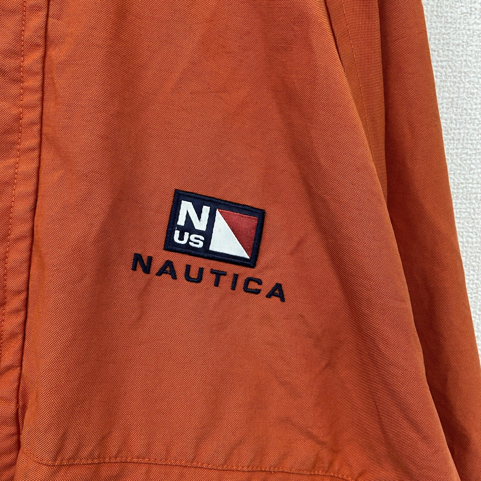 90s　NAUTICA　ノーティカ　フルジップブルゾン　ヴィンテージ　橙色　オレンジ　黒　ブラック