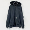 carhartt　カーハート　フルジップスウェットパーカー　ワンポイント刺繡ロゴ　黒　ブラック