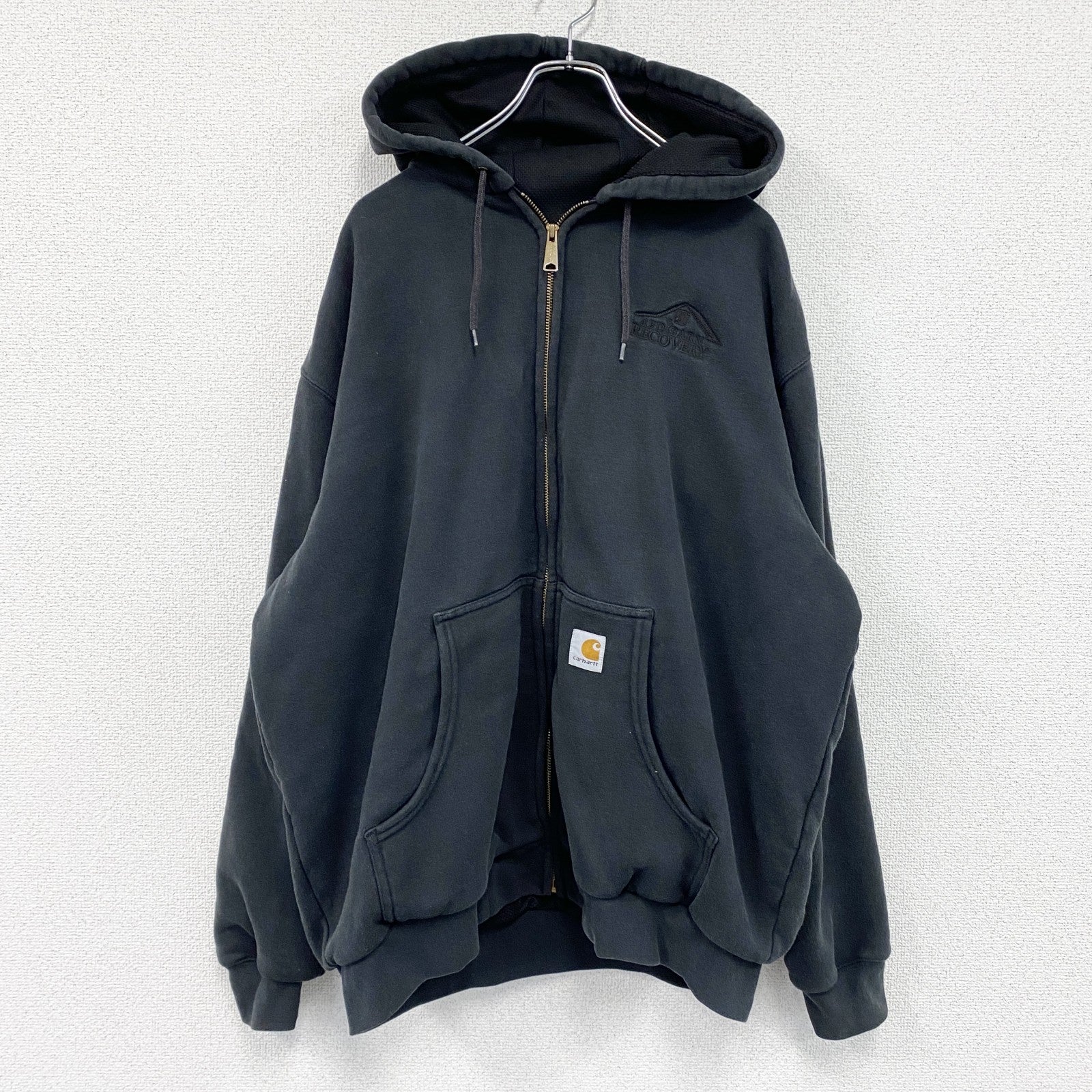 carhartt　カーハート　フルジップスウェットパーカー　ワンポイント刺繡ロゴ　黒　ブラック