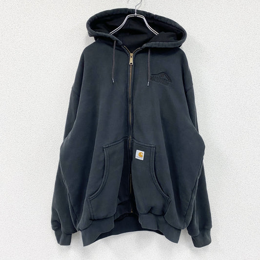 carhartt　カーハート　フルジップスウェットパーカー　ワンポイント刺繡ロゴ　黒　ブラック