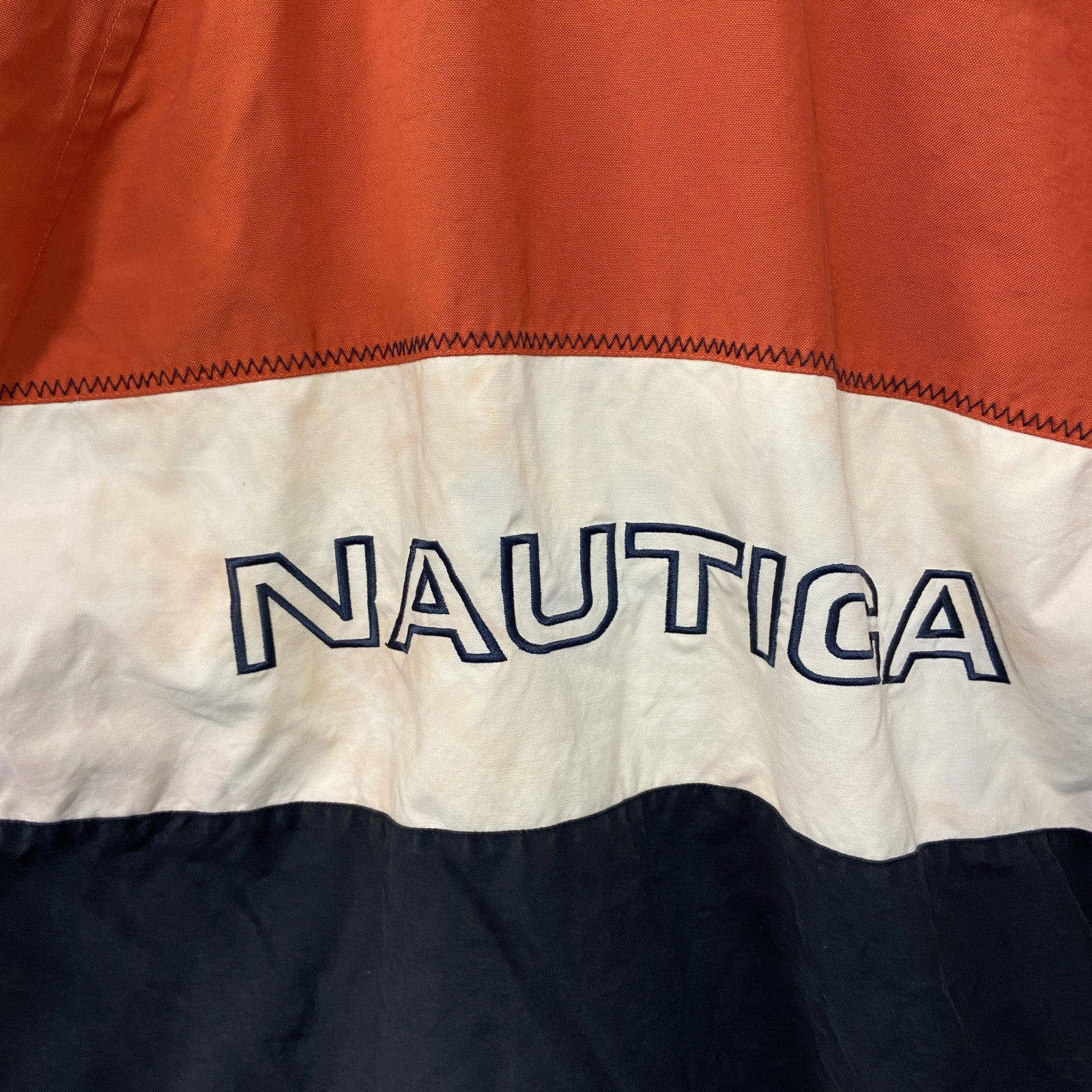 90s　NAUTICA　ノーティカ　フルジップブルゾン　ヴィンテージ　橙色　オレンジ　黒　ブラック