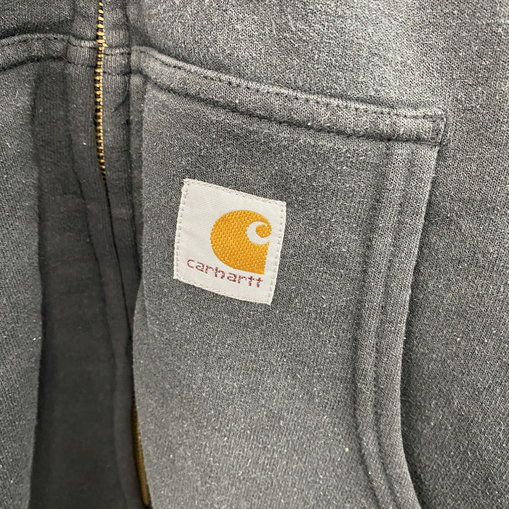 carhartt　カーハート　フルジップスウェットパーカー　ワンポイント刺繡ロゴ　黒　ブラック
