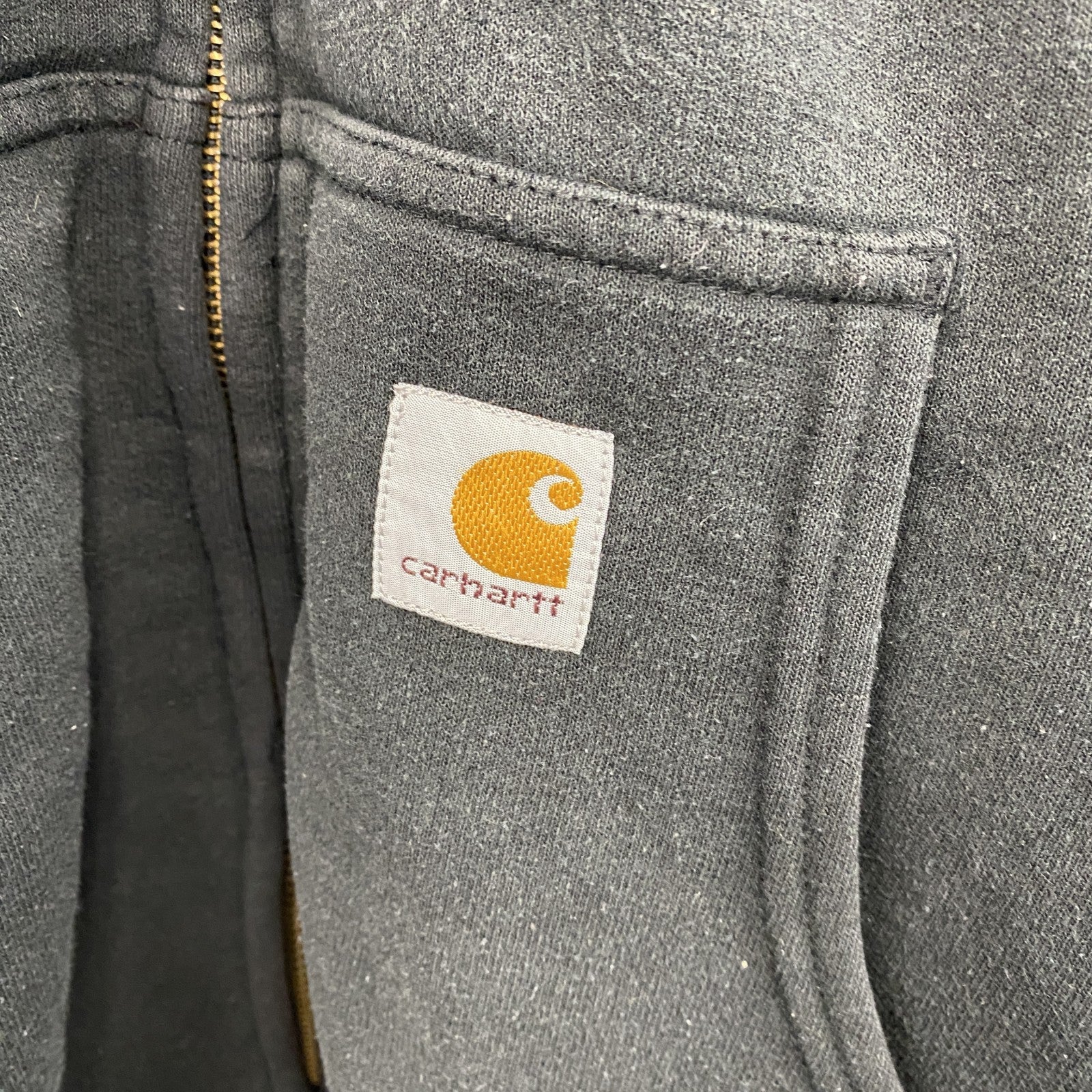 carhartt　カーハート　フルジップスウェットパーカー　ワンポイント刺繡ロゴ　黒　ブラック