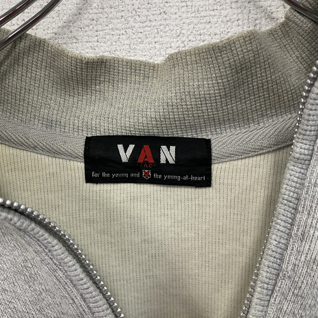 VAN JAC　ヴァンヂャケット　ハーフジップスウェット　アーチ刺繍　灰色　グレー　Lサイズ
