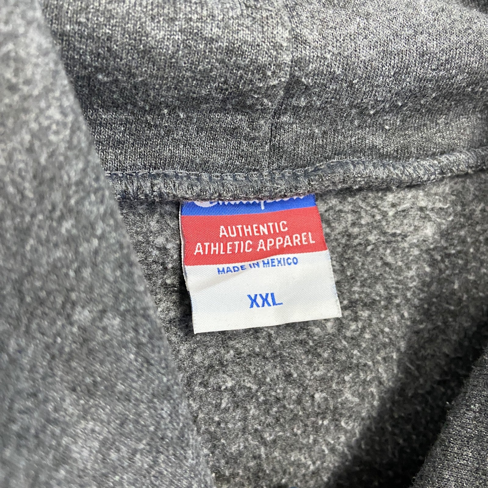 古着 used　champion　チャンピオン　プリントフーディー/スウェットパーカー　灰色　ダークグレー　2XLサイズ