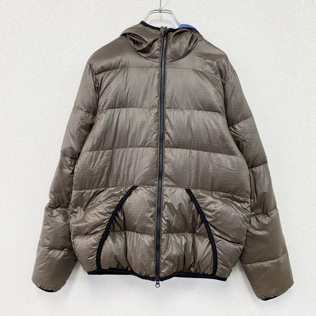 CAMP7　キャンプセブン　ダウンジャケット　ダウン90%　リバーシブル　青　ブルー　茶色　ブラウン　Lサイズ