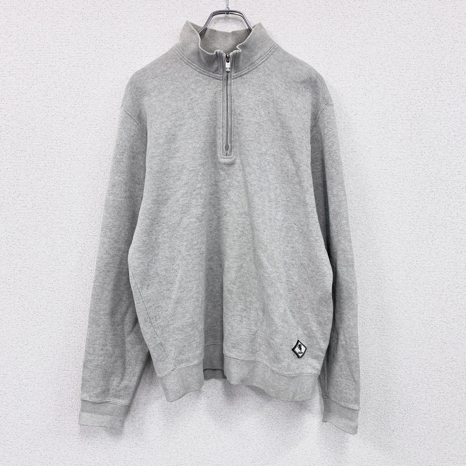 VAN JAC　ヴァンヂャケット　ハーフジップスウェット　アーチ刺繍　灰色　グレー　Lサイズ