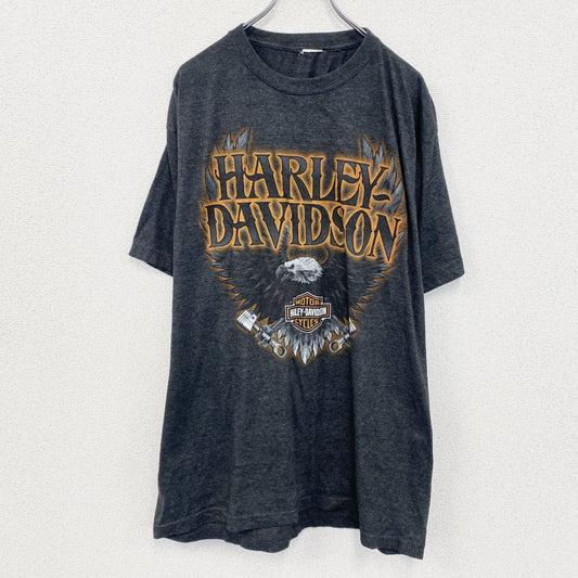 HARLEY DAVIDSON　ハーレーダビッドソン　半袖プリントTシャツ　ダークグレー　