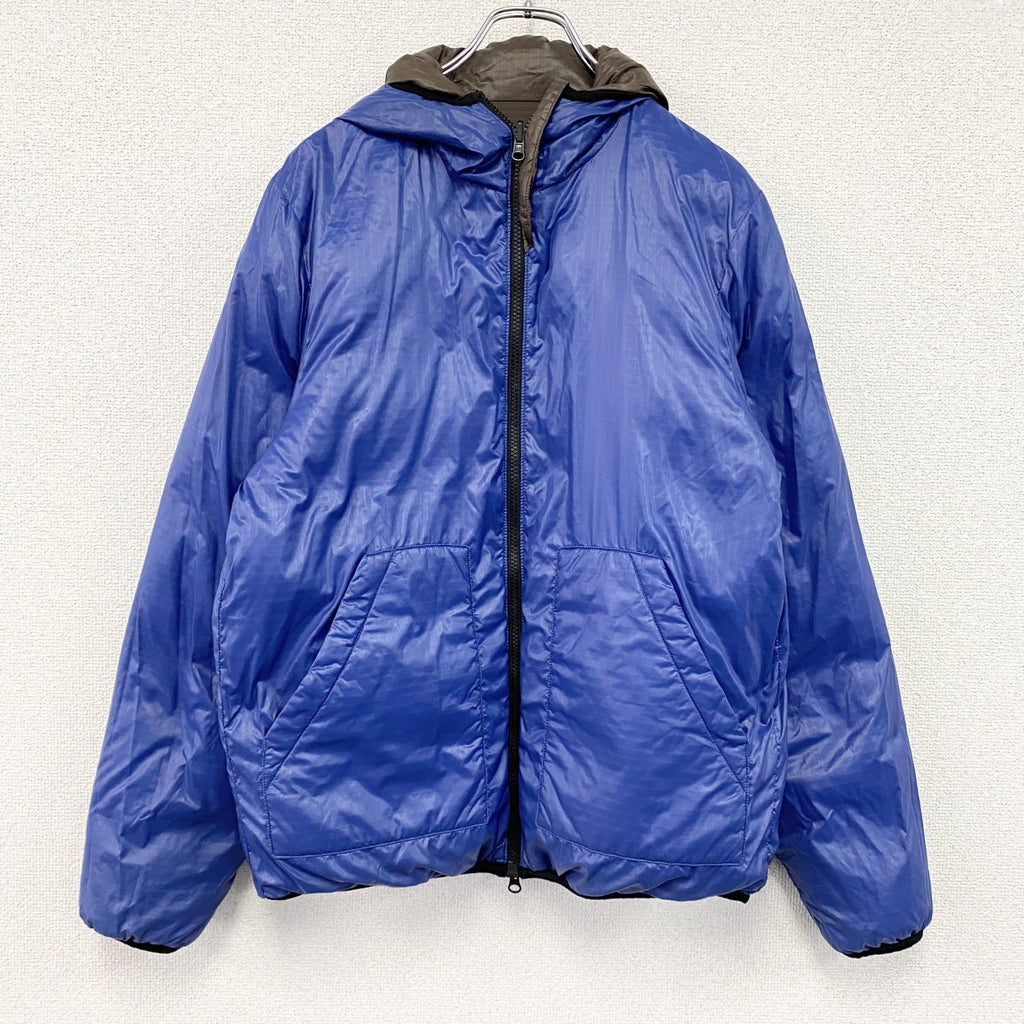 CAMP7　キャンプセブン　ダウンジャケット　ダウン90%　リバーシブル　青　ブルー　茶色　ブラウン　Lサイズ