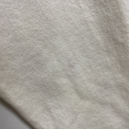 古着 used　adidas　アディダス　長袖ハーフジップ薄手ニット　セーター　ワンポイント刺　バスケットボール　白　Lサイズ