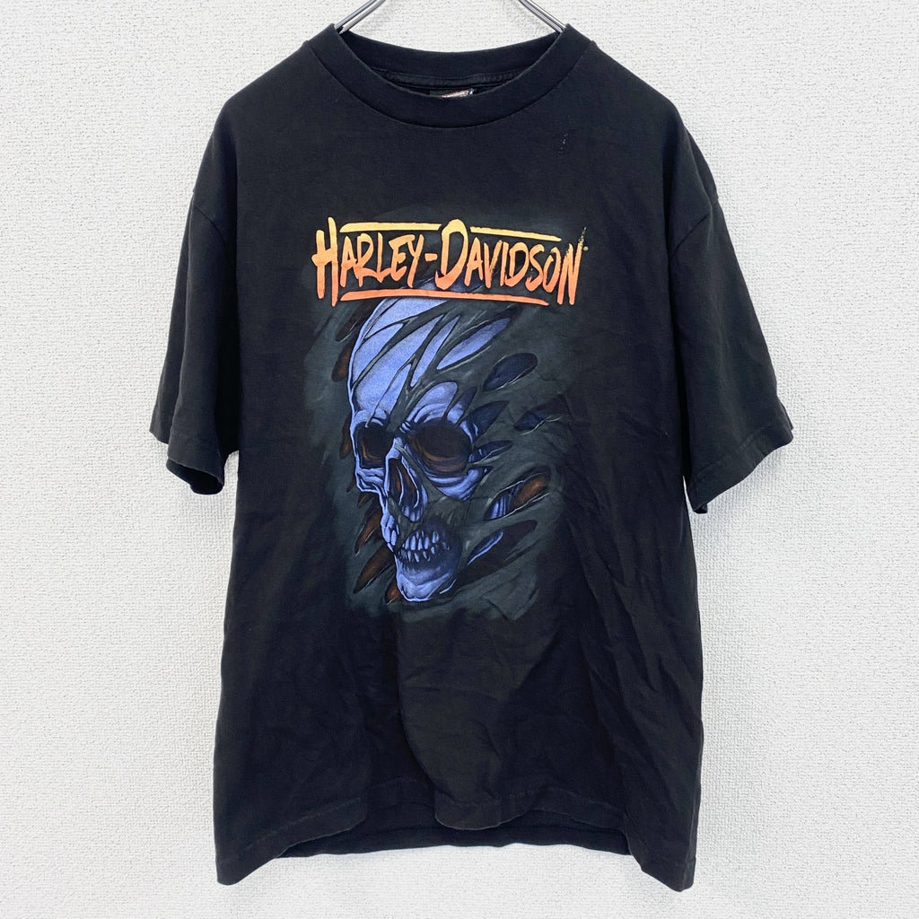 HARLEY DAVIDSON　ハーレーダビッドソン　半袖両面プリントTシャツ　黒　ブラック　Lサイズ
